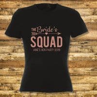 Bride Squad Hen Night T-Shirt Personalised Hen Do Team Top Ladies Top Slogan Womens Clothing Bri