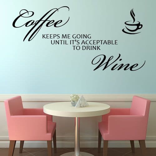Coffee / Tea Keeps Me Going ~ Wall sticker / decals