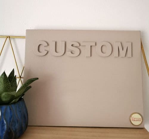 Custom Business Shop Sign - 3D Wall Art Canvas  - Bespoke Wording Personalised