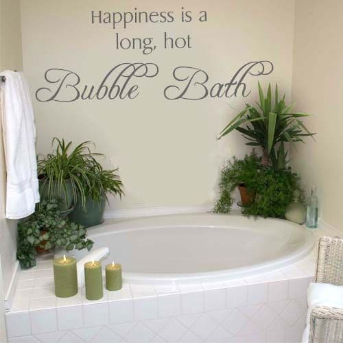 Happiness is a Long, Hot, Bubble Bath ~ Wall Stickers / Decal