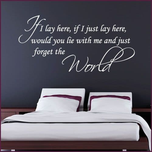 If I Lay Here Love ~ Wall sticker / decals