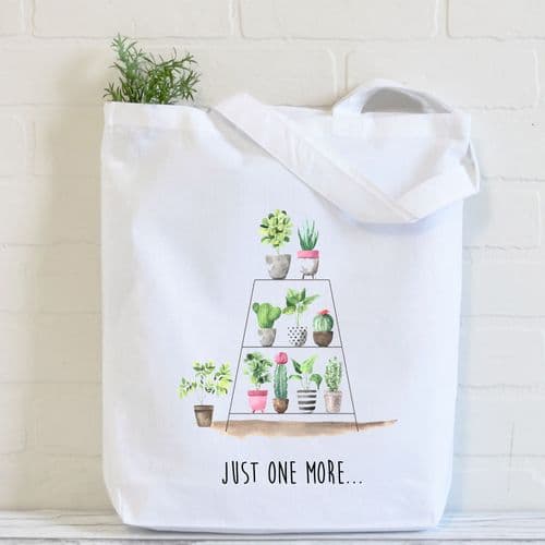 Just One More Plant Tote Bag | Gift | Plant Lover Gift | Houseplant Gift Ideas | Plant Tote Bag | Pl