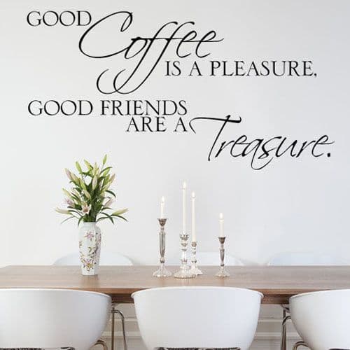 Kitchen Wall Sticker Good Coffee Good Friends Dining ~ Decals