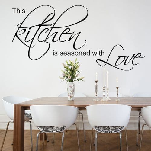 Kitchen Wall Sticker This Kitchen is Seasoned with Love decals
