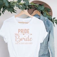 Lesbian Hen T Shirts LGBT Rose Gold Pride Bride Lesbihens Party Personalised