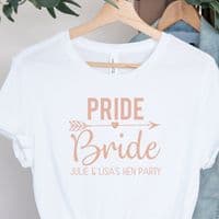 Lesbian Hen T Shirts LGBT Rose Gold Pride Bride Lesbihens Party Personalised