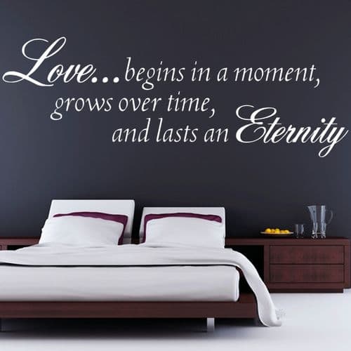 Love Begins in a Moment ~ Wall sticker / decals