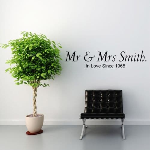 Mr & Mrs ~ Wall sticker / decals