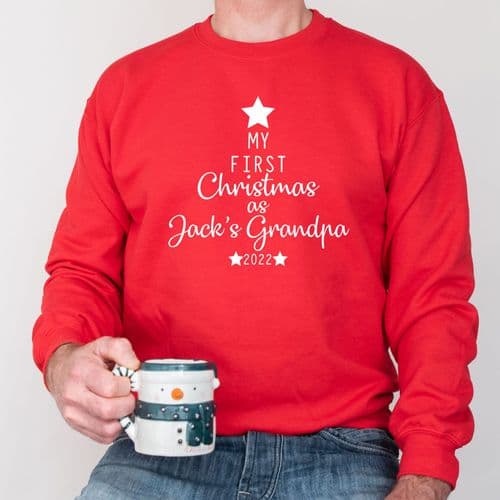 My First Christmas as Grandpa Personalised Jumper Sweatshirt Sweater Gift Grandad