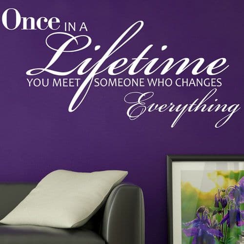 Once in a Lifetime ~ Wall sticker / decals
