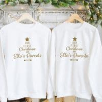 Our First Christmas as Parents Jumper Sweatshirt Sweater Gift Engagement Personalised (1)