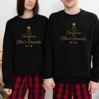 Our First Christmas as Parents Jumper Sweatshirt Sweater Gift Engagement Personalised (1)