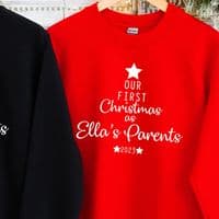 Our First Christmas as Parents Jumper Sweatshirt Sweater Gift Engagement Personalised (1)