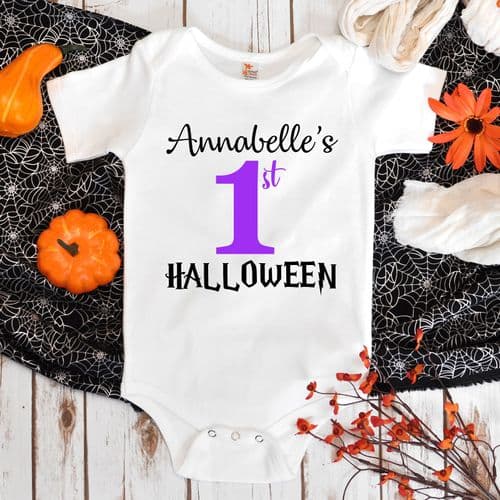 Personalised 1st Halloween Babygrow