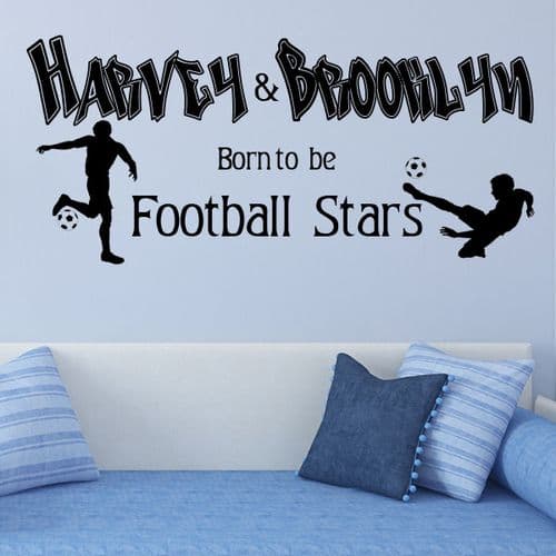 Personalised Born to be a Football Star WALL ART~ Wall sticker / decals