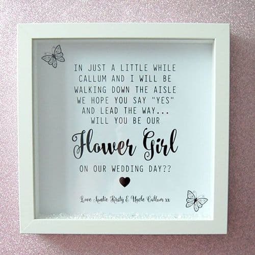 Personalised Bridesmaid / Flowergirl - Framed Print