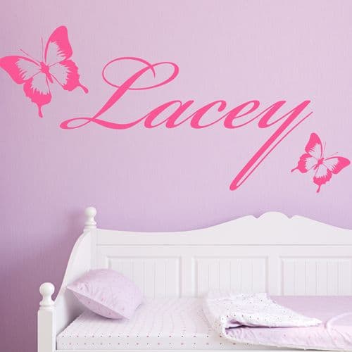 Personalised Children's Butterfly Name ( 2 Butterflies) Wall Sticker Decal