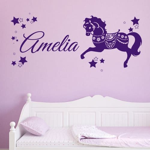 Personalised Children's Horse Pony Name Wall Sticker Decal