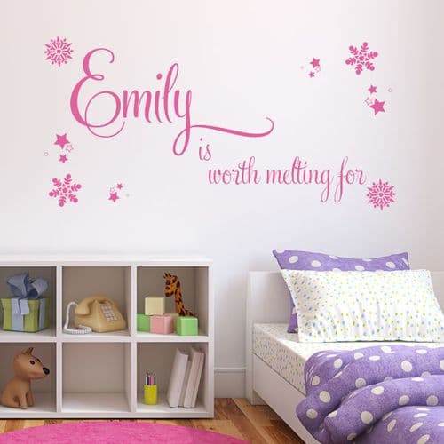 Personalised Children's Worth Melting For ~ Wall sticker / decals