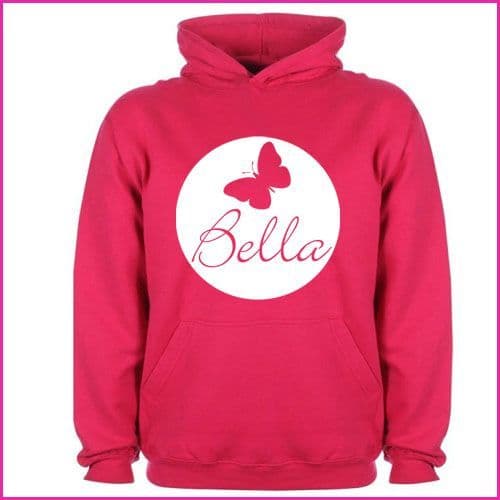 Personalised Childrens Butterfly Name Hoodie