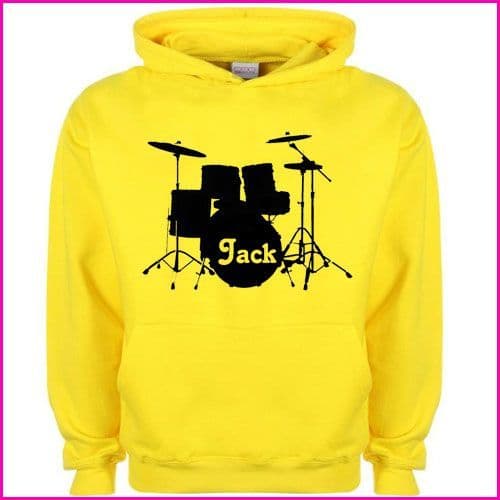 Personalised Childrens Drum Hoodie