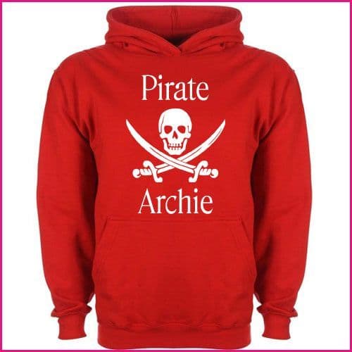 Personalised Childrens Pirate Name Hoodie