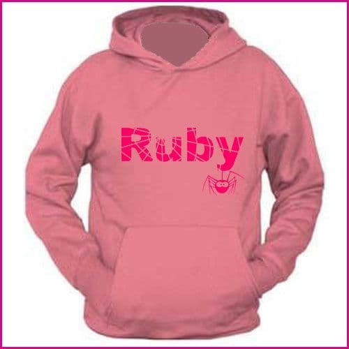 Personalised Childrens Spider Web Name Hoodie