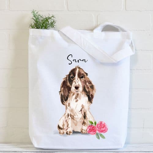 Personalised Cocker Spaniel Tote Bag, Dog Gift For Her, Name Tote Bag, Dog Gifts, Dog Tote Bag, Tote