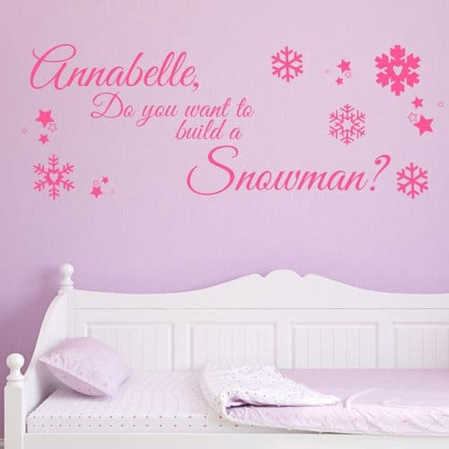 Personalised Do You Want to Build a Snowman ~ Wall sticker / decals