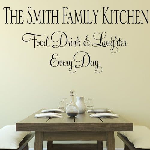 Personalised Family Kitchen ~ Eat Drink Laughter  ~ Wall sticker / decals (1)