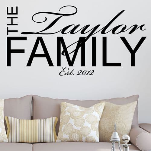 Personalised Family Wall Sticker  ~ Wall sticker / decals