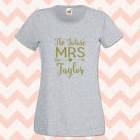 Personalised Future Mrs Hen Party T-Shirt Bride to Be Gift Engagement