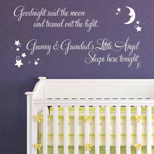 Personalised Grandparents Goodnight Said the Moon  ~ Wall sticker / decals