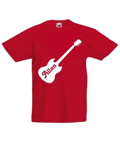 Personalised Guitar Childrens T-Shirt