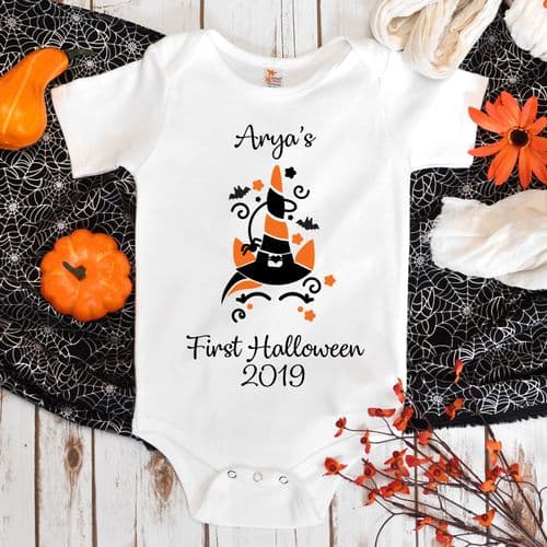 Personalised  Halloween Babygrow Costume Outfit - Unicorn Witch