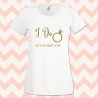 Personalised Hen Night T-Shirt Hen Do Team Bride I Do Crew Ladies Top Slogan Womens Clothing Bridal