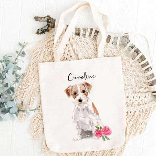Personalised Jack Russell Tote Bag, Dog Gift For Her, Name Tote Bag, Dog Gifts, Dog Tote Bag, Tote