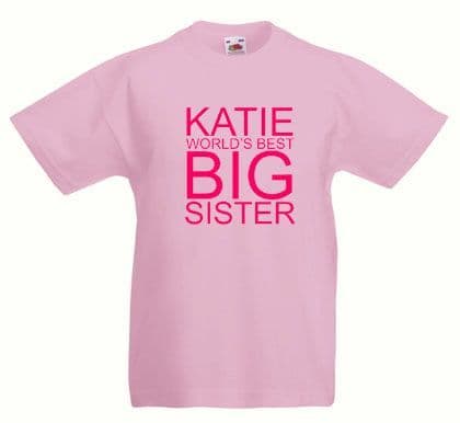 Personalised Little Big Sister Childrens T-Shirt