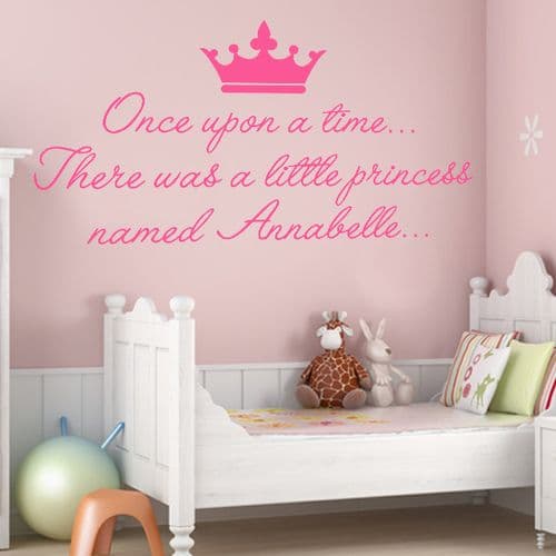 Personalised Once Upon a Time Princess ~ Wall sticker / decals
