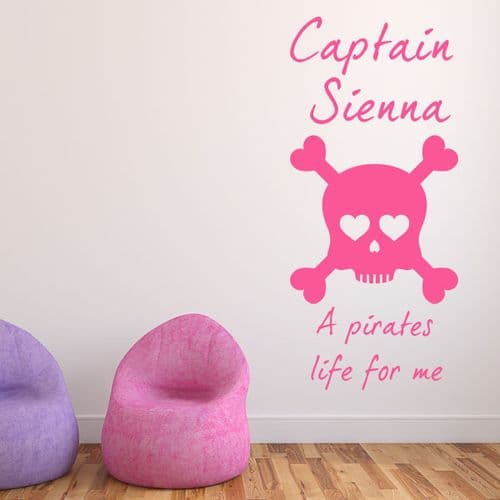 Personalised Pirates Life for Me ~ Wall sticker / decals - Version 2