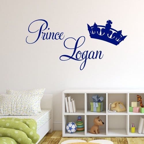 Personalised Prince Baby Boy Wall sticker / decals