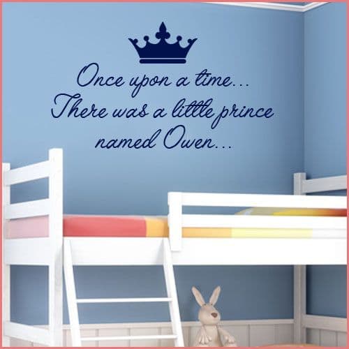 Personalised Prince Wall Sticker Once Upon a Time ~ decals
