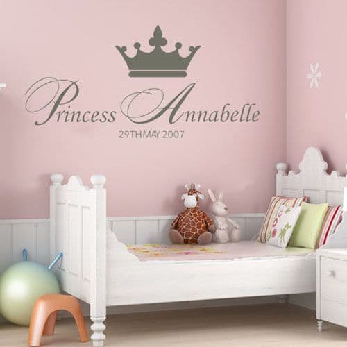 Personalised Princess Girls  ~ Wall sticker / decals