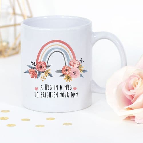 Personalised Rainbow Mug Hug In a Mug Quarantine Lock Down Gift