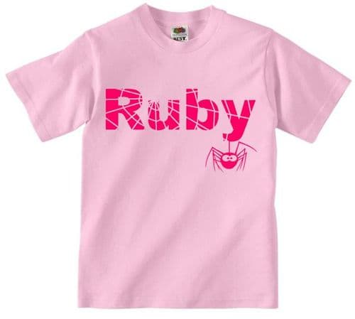 Personalised Spider Name Childrens T-Shirt