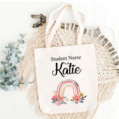 Personalised Student Nurse Tote Bag | Gift | Student Nurse Thank You Gift | Nurse Gift Ideas Rainbow