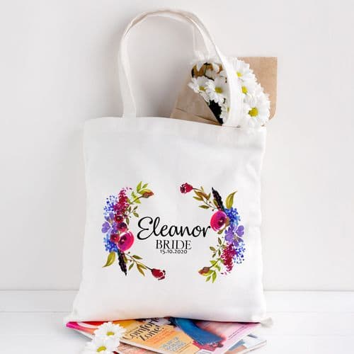 Personalised Tote Bag | Bridesmaid Gift Bag | Personalised Thank you Gift Bag Bride Wedding Eleanor