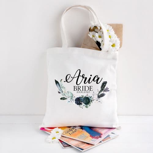 Personalised Tote Bag | Bridesmaid Gift Bag | Wedding Thank you Gift Bag | Bride Tote Aria