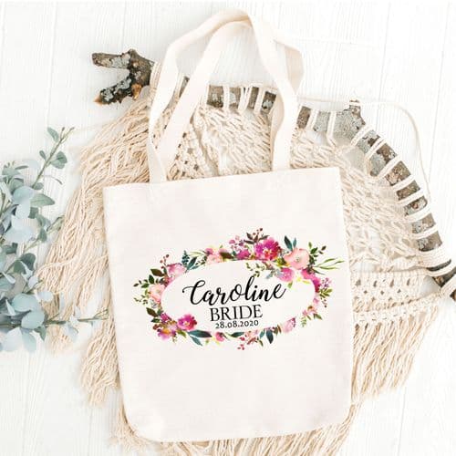Personalised Tote Bag | Bridesmaid Gift Bag | Wedding Thank you Gift Bag | Bride Tote Caroline