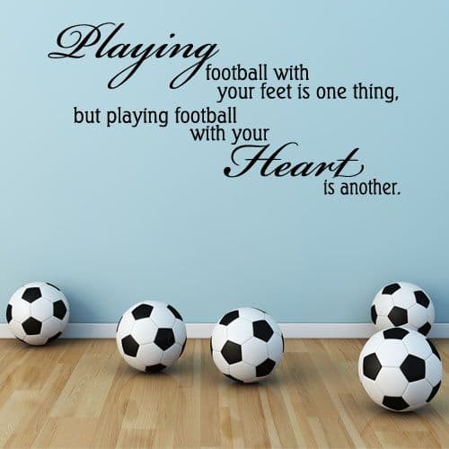 Playing Football with the Heart Boys / Girls Sport ~ Wall sticker / decals